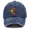 Peeking Frog Red Eye Graphic Baseball Cap Washed Cotton Adjustable Sun Hat Unisex