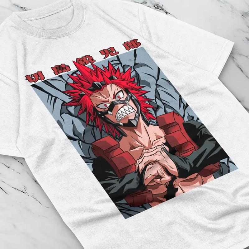 Sommer Eijiro Kirishima Helden T-Shirt Boku No Hero Bakugo Unisex Grafik T-Shirts Übergroßes T-Shirt Damenbekleidung