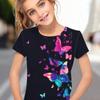 Abbigliamento Bambina Vestiti Bambina Maglietta Manica Corta Bambina Stampa Farfalla Carina Kawaii Girocollo Top Bambina Vestiti Estivi Bambini