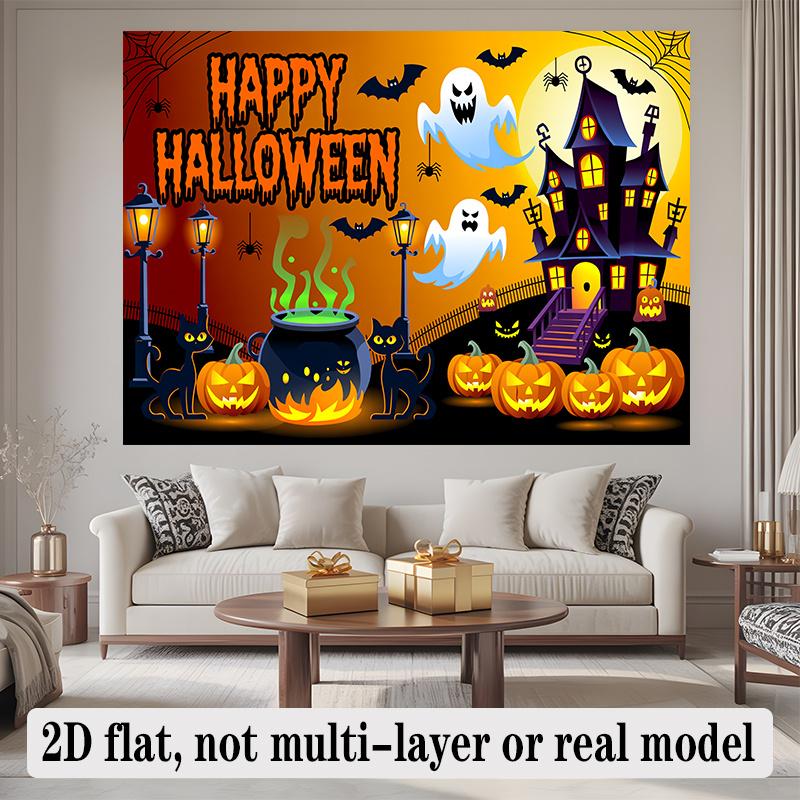 Party Backdrop Halloween Flat Banners Celebrations Wedding Enthusiasts Photo Background Decor Front Door Decor