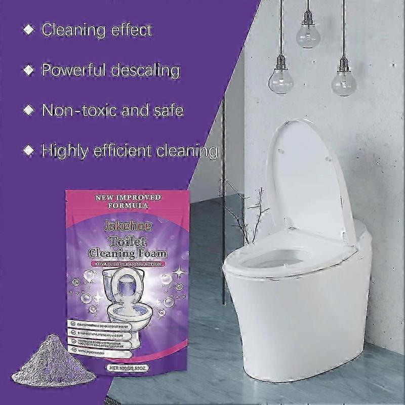 FizzClean Powder Foaming Toilet Cleaner, Self-Activating Deep Cleaning, Powerful Stain & Odor Removal, Bathroom Fixture Cleaner, 3-Pack