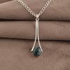 Natural Moss Agate Gemstone 925 Sterling Silver Handcrafted Jewelry Long Pendant 1.69" For Women PP-69-33
