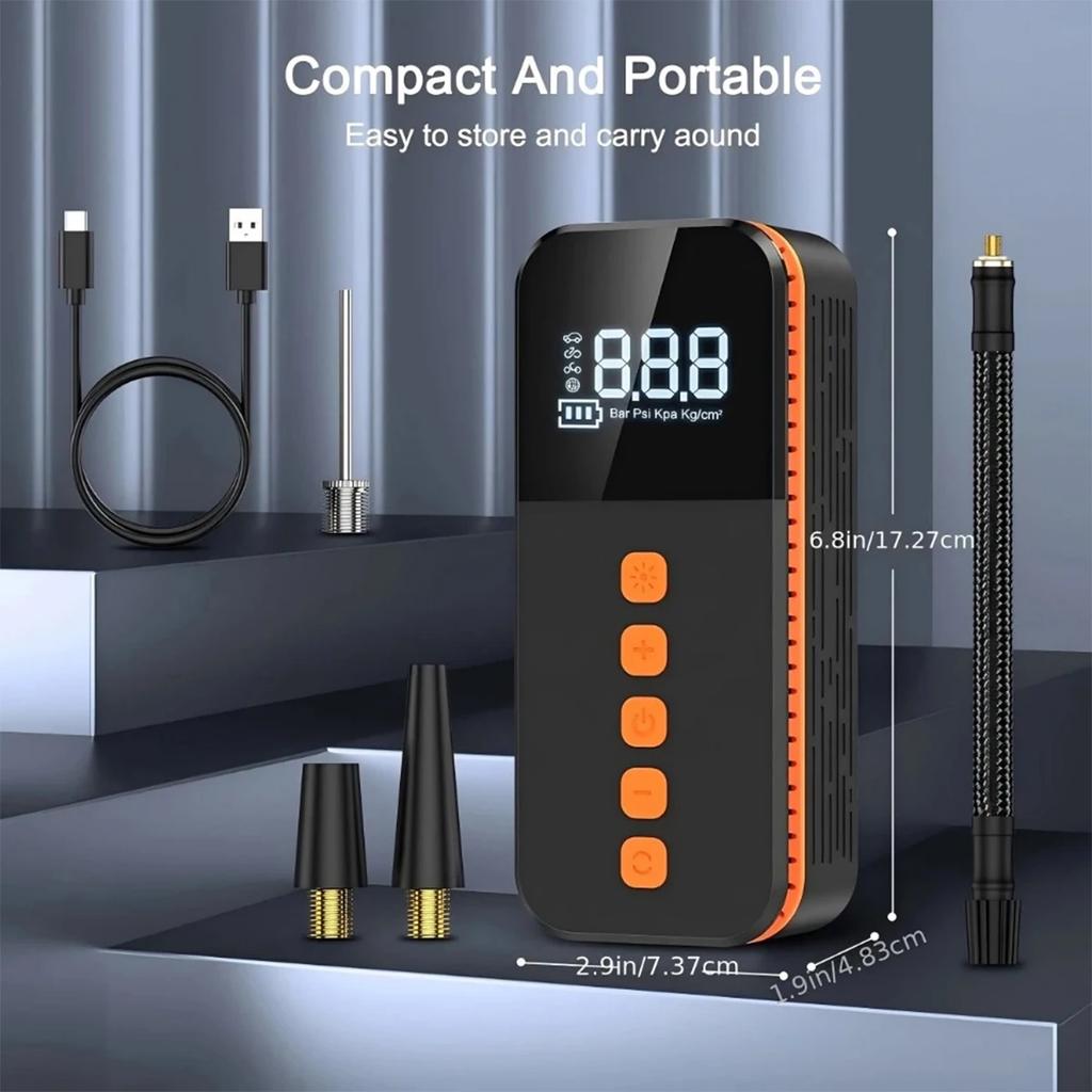Portable Tire Inflator Car Tire Inflator Tire Inflator Pump With Digital Display Electric Inflator Mini Bicycle Air Pump