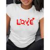 Sleeved Tshirt Popular Hotselling Fashion Top Love You Letter Pattern RoUnisextic Valentines Day  Print Round Neck Smooth