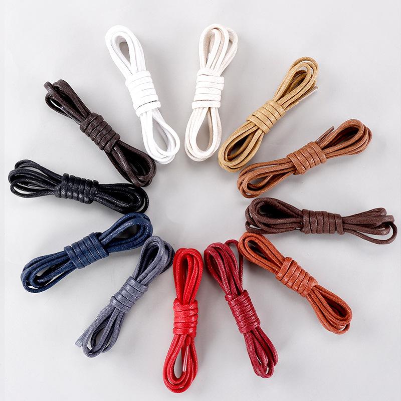 1Pair Cotton Waxed Shoelaces Round Rope Shoe laces Boots Laces for Shoes Waterproof Leather Shoelace 60/80/100/120/140/180cm