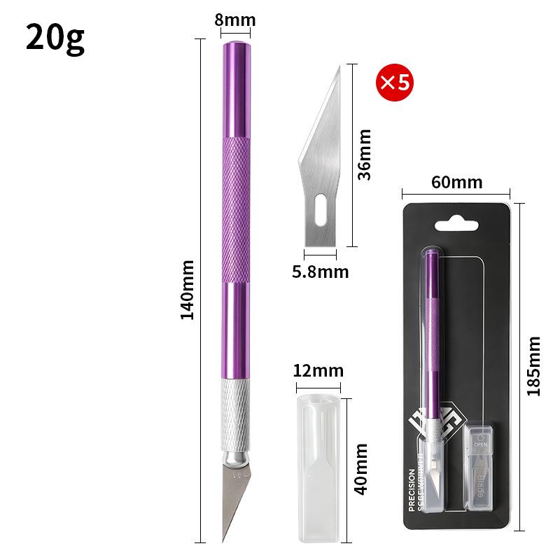 Bastelmesser aus Aluminiumlegierung für Handyfolie, Papier und Gummistempel-Schnitzen