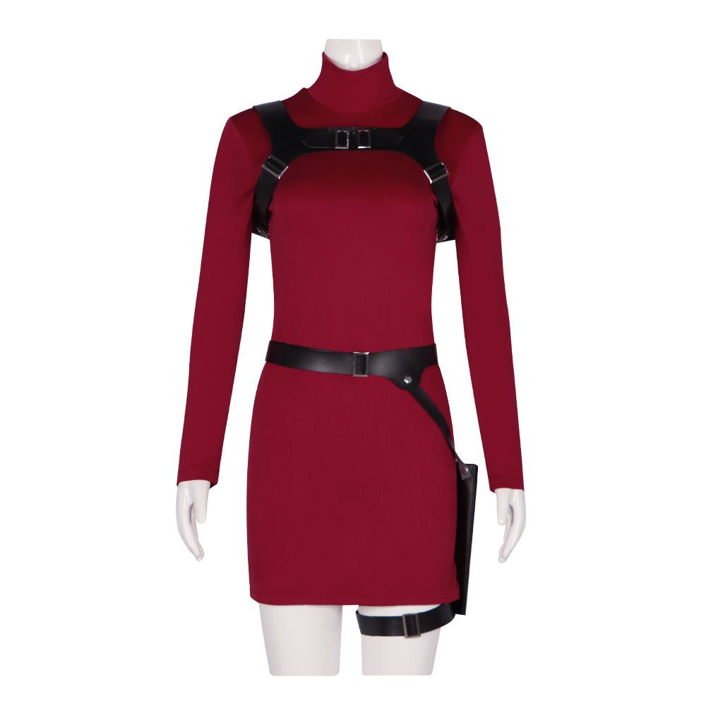 Female Resident 4 Ada Wong Cosplay Costume Dress Belt Outfits Fantasia Halloween Carnival Disguise Suit For Adult Women Girls