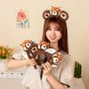 Cute Funny Raccoon Hair Accessories Women Students Washing Face Hairband Little Red Panda Ears Headbands Plush Cartoon Hair Drop