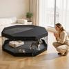 VEVOR Dog Playpen 61 Cm 8 Panels Exercise Pen with Top Cover & Bottom Pad, Indoor Foldable Metal Pet Fence with Door