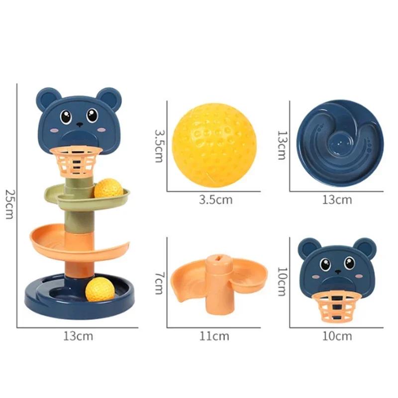Non-Toxic Montessori Baby Toy Rolling Ball Tower Montessori Educational Games For Babies Stacking Track Baby Development Toys 1 2 3 Years