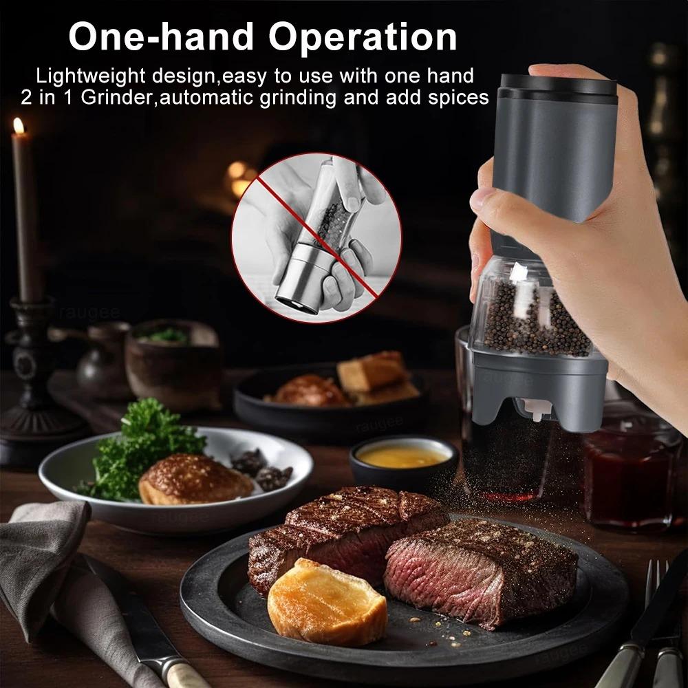 Ceramic Grinding Core Electric Pepper Grinder Set Automatic Spice Mill  Kitchen Gadget