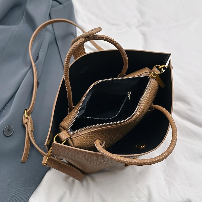 Sac Tote Polyvalent Vintage pour le Trajet, Sac à Main Grande Capacité pour Femmes, Sac Bandoulière Décontracté Tendance Style Coréen