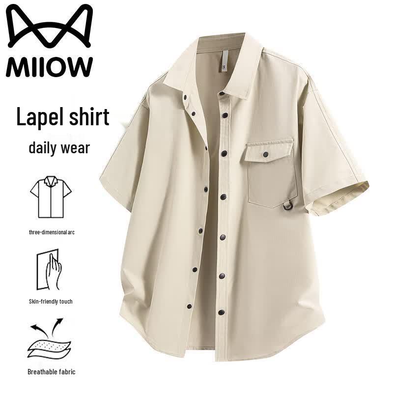 MiiOW Men s Summer Casual Short-Sleeve Shirt XL