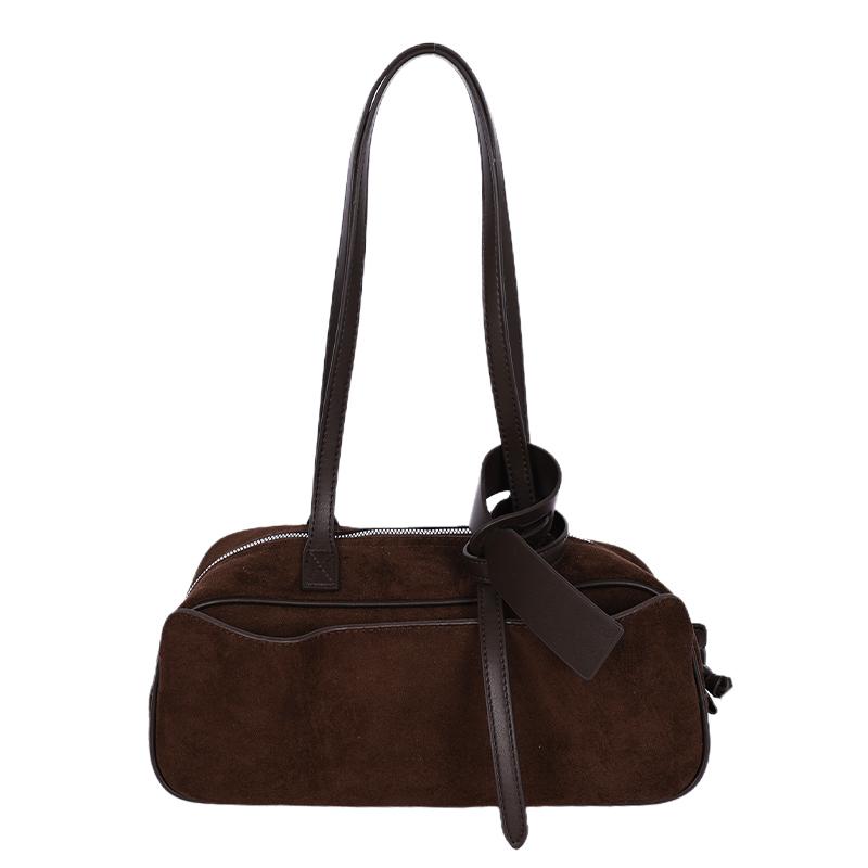 2026 Neue Damen Retro Wildleder Schultertasche Große Kapazität Pendler Unterarm Baguette Handtasche
