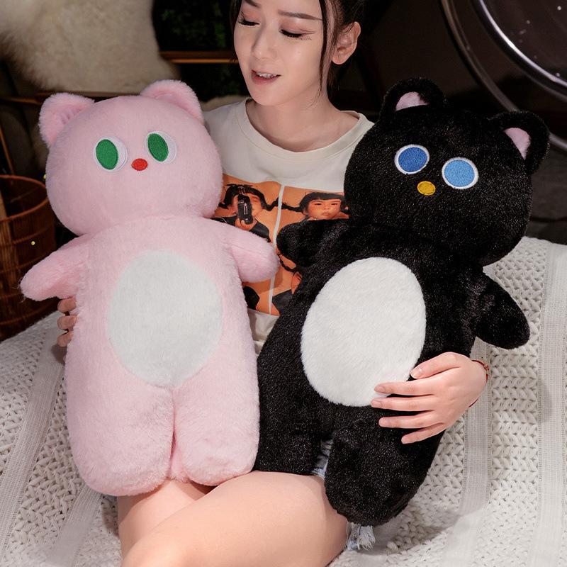 Black cat throw pillow plush toy doll cat doll home pillow girl soothing doll