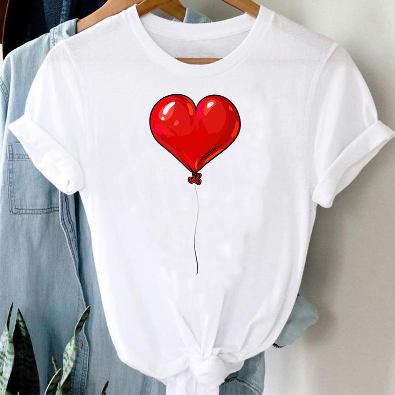 Cute women's printed top summer women's short sleeved women's T-shirt