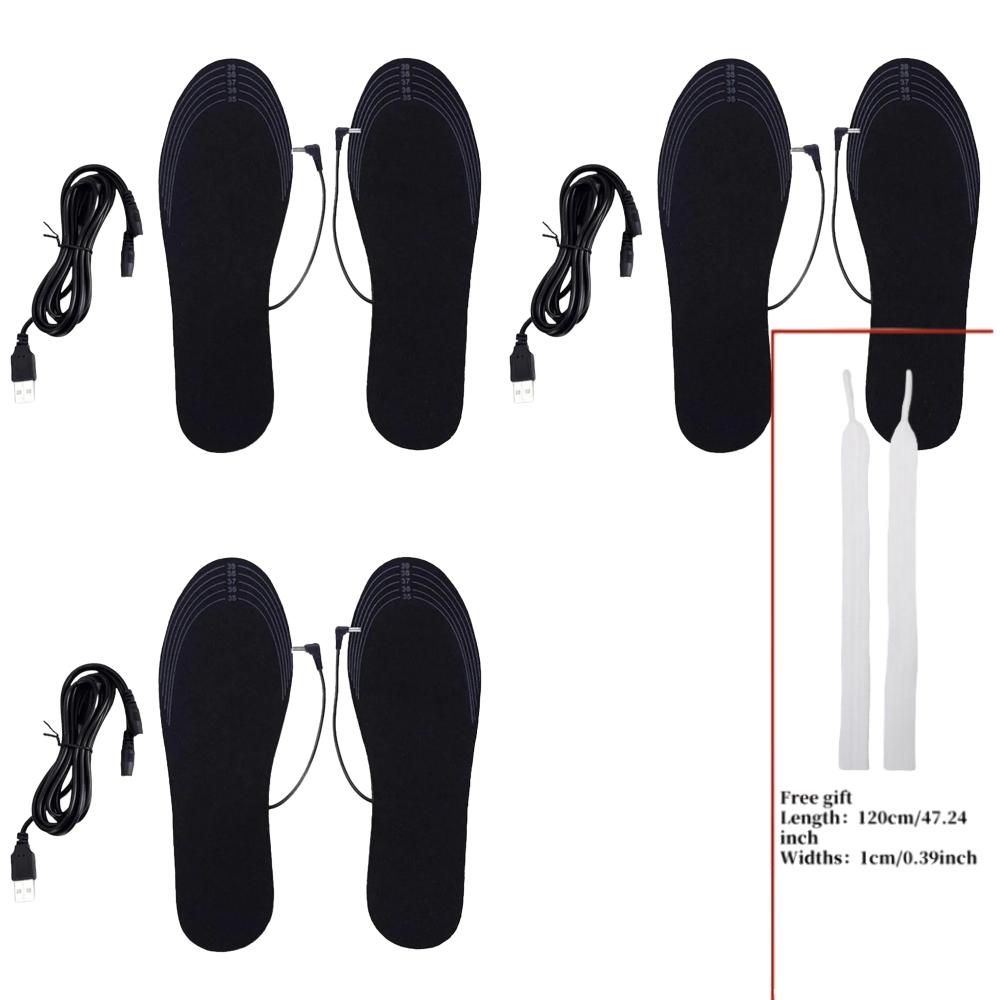 USB Heated Shoe Insoles Feet Warm Sock Pad Mat Electrically Heating Insoles Washable Warm Thermal Insoles Unisex WJ014 Insoles