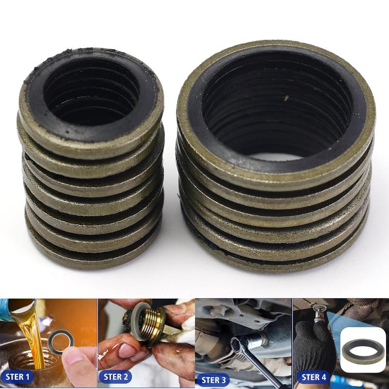 Universal Metal Rubber Washer Replacement Flat Ring Seal Gasket For Oil Drain Plug Gasket Assortment Kits Hardware Gaskets Tools
