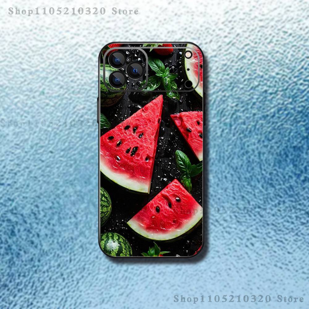 Fruit Watermelon Phone Case For iPhone 17,16,15,14,13,12,Pro,Max,Plus,E,SE4,Air,Mini Black Soft Box