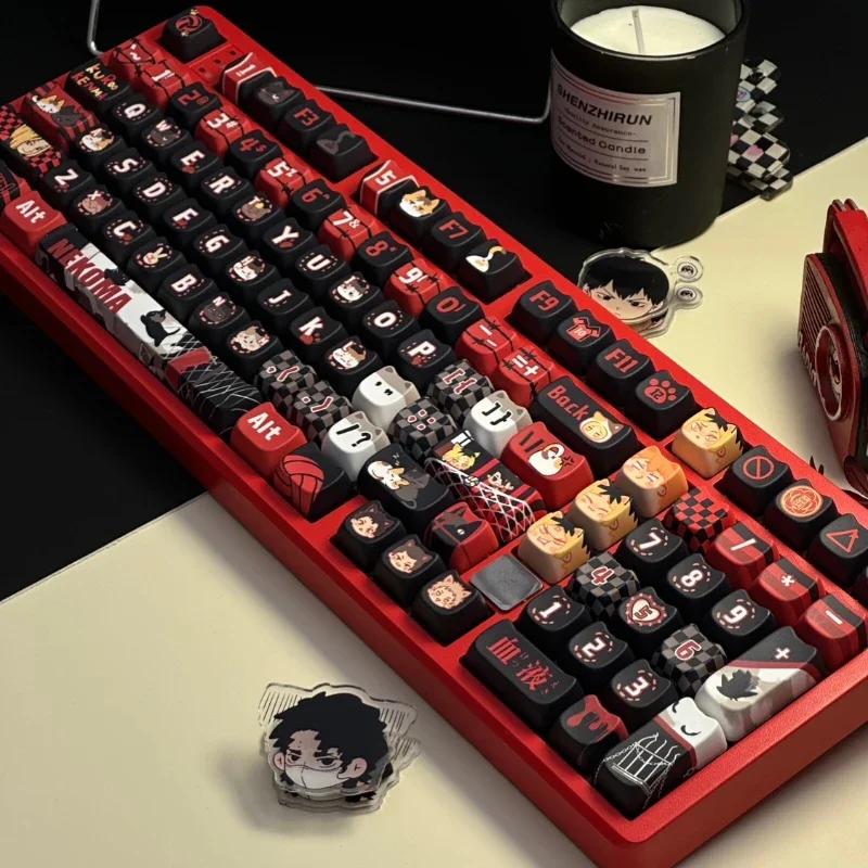 Haikyuu Keycaps Custom MOA SOA OEM Profile Point Keycap Cute Anime Graffiti Fly High Key Cap Artisan Gaming Mechanical Keyboard