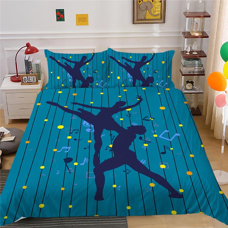 Polyester Bedding Two Or Three Piece Digital Printing Dance Silhouette