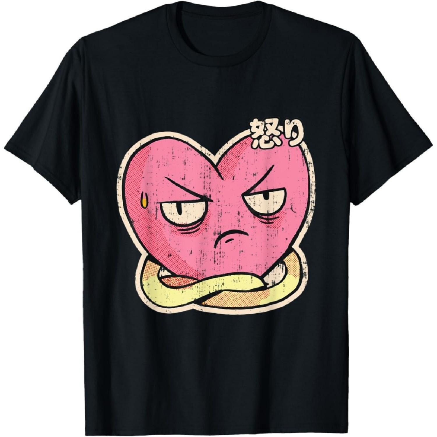Japanese Irritated Heart, Sad Boy E Boy Harajuku Pastel T-Shirt(1) S