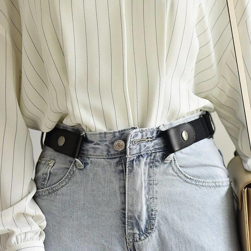 Adjustable Stretch Elastic Waist Band Invisible Belt Buckle-Free Belts for Women Men Jeans Pants Dress No Buckle Easy To Wear