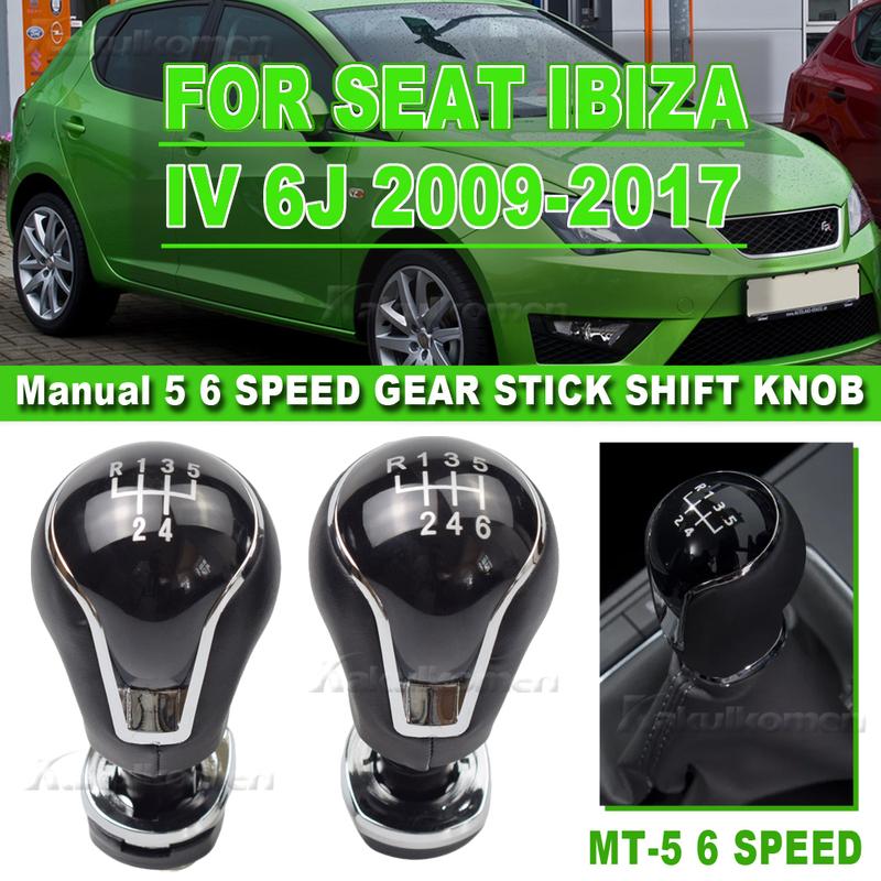For SEAT IBIZA IV (6j) 2009 2010 2011 2012 2013 2014 2015 2016 2017 5/6 Speeds 12mm Car Gear Shift Knob Lever Shifter Hand Ball
