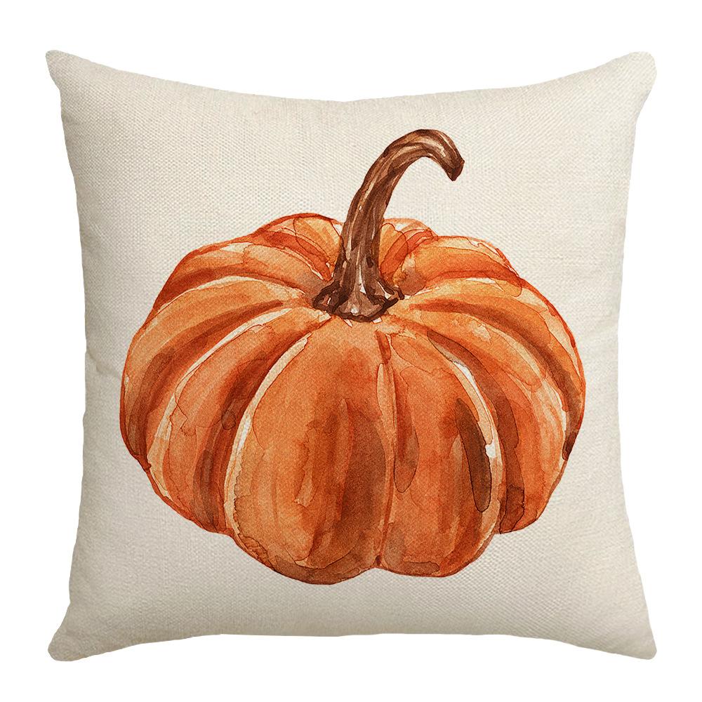 Thanksgiving Pillow New Autumn Pumpkin Maple Leaf Orange Garland Farm Decoration Sofa Pillow Cover