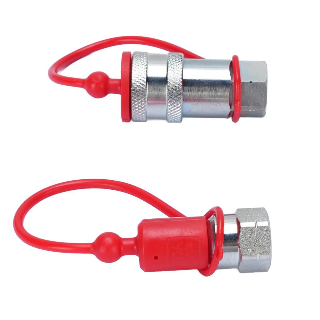 2 Pcs Hydraulic Quick Connect Coupler Set 14 Inch NPT ISO7241A Hardened Steel Hydraulic Quick