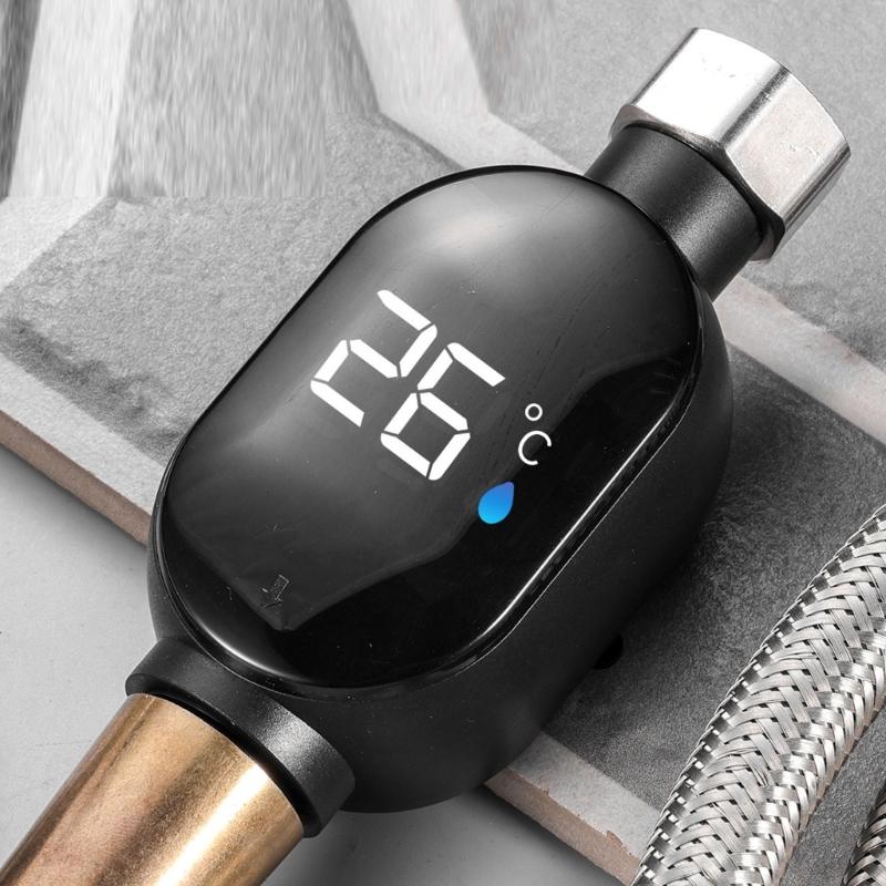 Intelligent LED Display Shower Water Thermometers Touch Control Real Time Monitoring Anti Scald Protecting