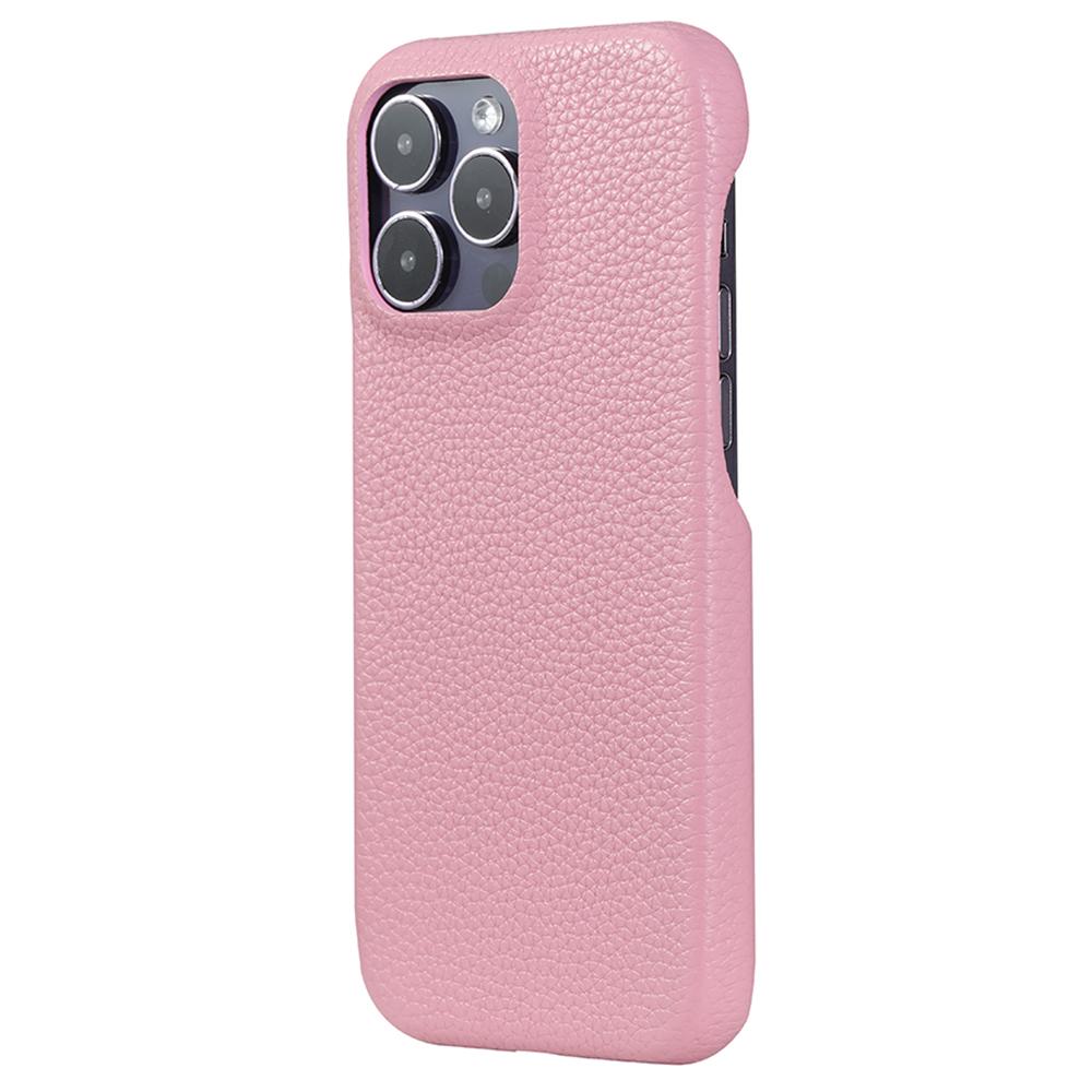 

For iPhone 14 Pro Max Case Litchi Texture PU Leather PET Phone Back Cover Pink