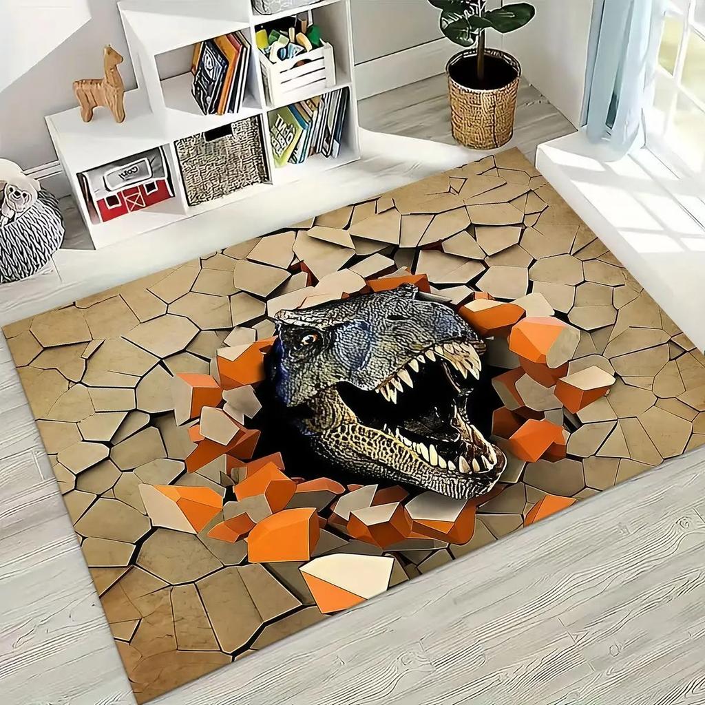 3D Illusion Breaking Wall Dinosaur Animal Series Rug for Bedroom Living Room Sofa Home Doormat Decor Carpets for Living Room