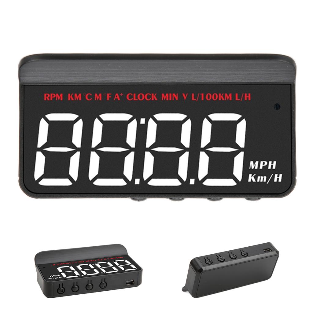 Car LED HUD OBD Head Up Display Voltage Fuel Consumption Display Overspeed Warning Alarm