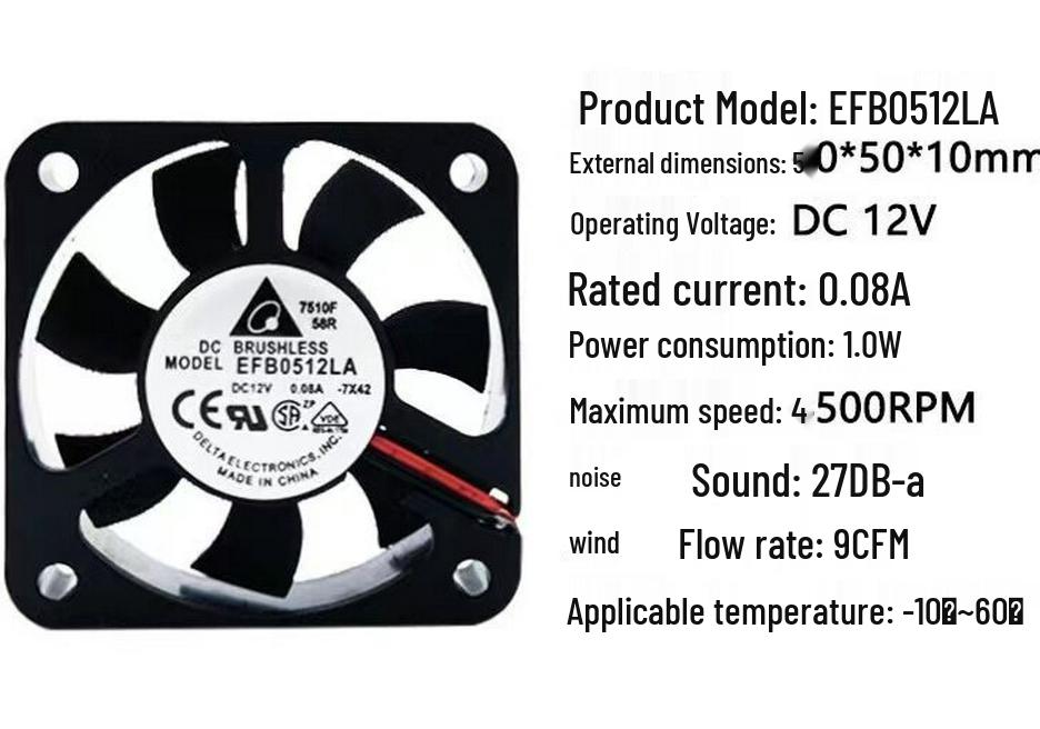 Delta Тихий Инверторный Вентилятор Охлаждения, 4-12см, 12В/24В 111mAh