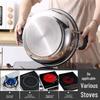 Yin-Yang Verdickter Edelstahl Hot Pot mit Deckel - Klare Suppe Shabu-Shabu Flachboden-Design, Kompatibel mit Gewerbeinduktionskochfeldern