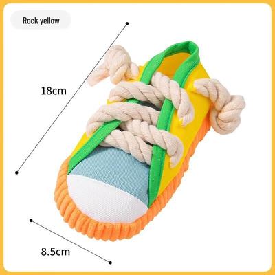 Dog Squeaky Slipper Rope Chew Toy