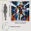 1pc Superhero Shower Curtain - Polyester, 12 Hooks Included, Vibrant Red & Golden Armor Design, Perfect for Bathroom, Home, Ho