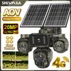SHIWOJIA 20MP 4G SIM Solar AOV Camouflage 4 Lens Outdoor Security Camera 7/24 Hour Video Recording 20100mAh OKAM Pro App