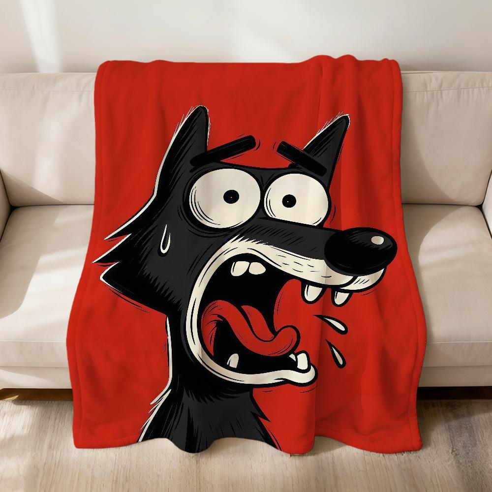 

funny meme Shark Goat Unicorn face Art Flannel soft warm plush blanket sofa living room pet hogar bedroom gift home Car portable 75x90cm