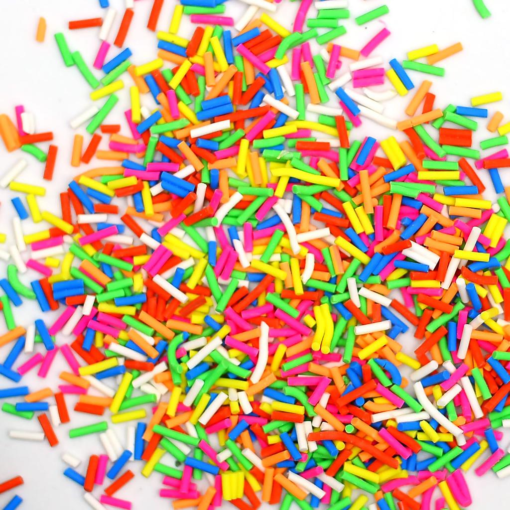 50g/lot Mix Colourful Cylindrical Strip Candy Polymer Clay Slices Sprinkles for DIY Nail Arts Kids  And Slime Filling