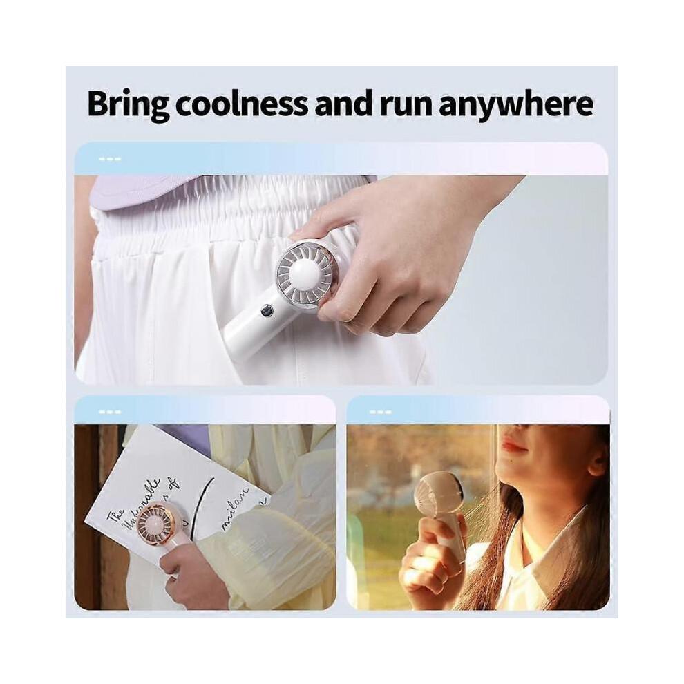 Mini Handheld Fan Rechargeable, Portable Personal Pocket Fan, 500mah USB Cooling Fan with 3 Speed Settings