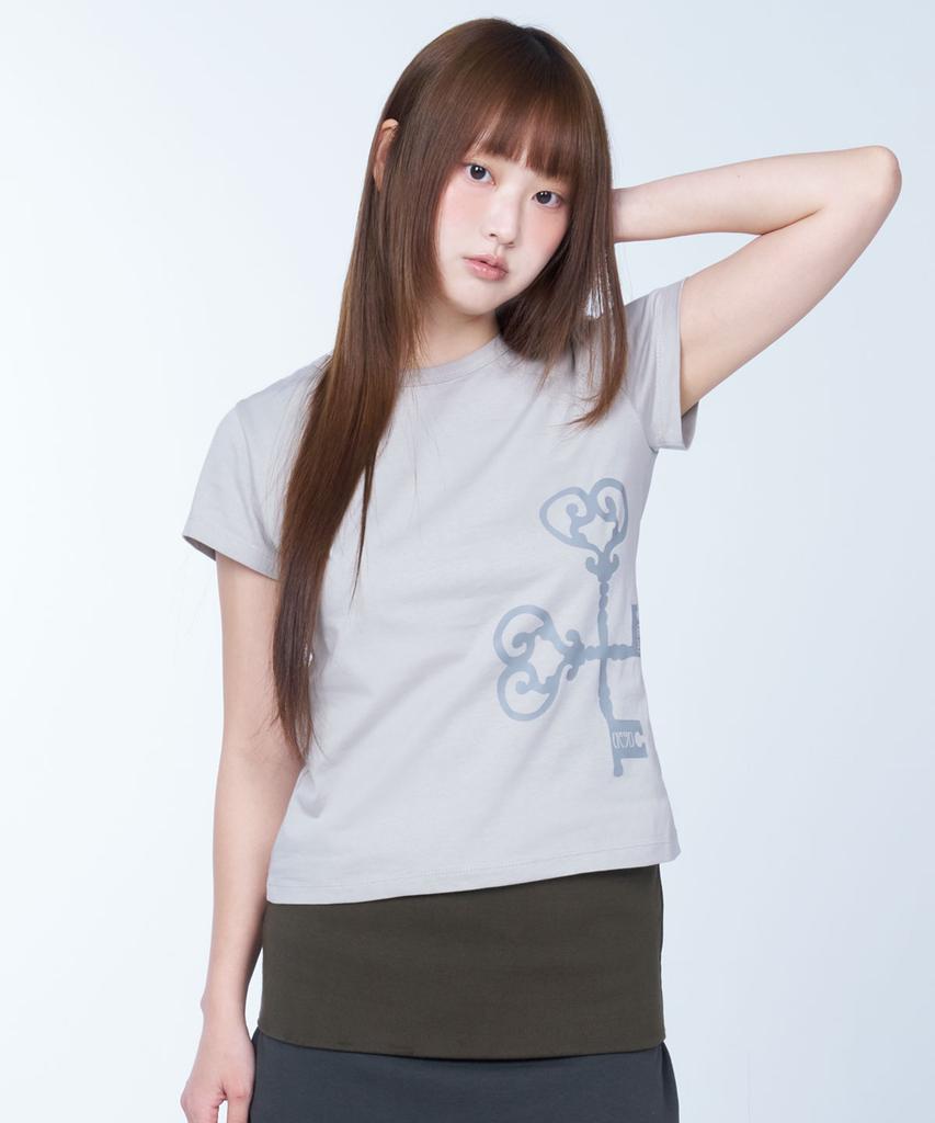 Laailai Cross Key Baby Tee (Beige)