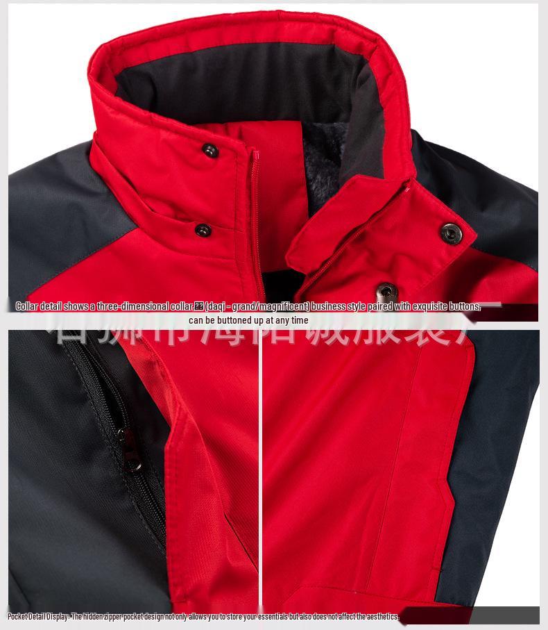Men's Plus Size Hooded Winter Jacket: Thickened Velvet, Warm Cotton Coat for Outdoor Mountaineering