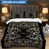 3PCS BSC Football Yellow And Black Unity Bedding Set 2D Printing (Includes 1 Duvet Cover + 2 Pillowcases Coreless), Bedroom decor,Fan gift
