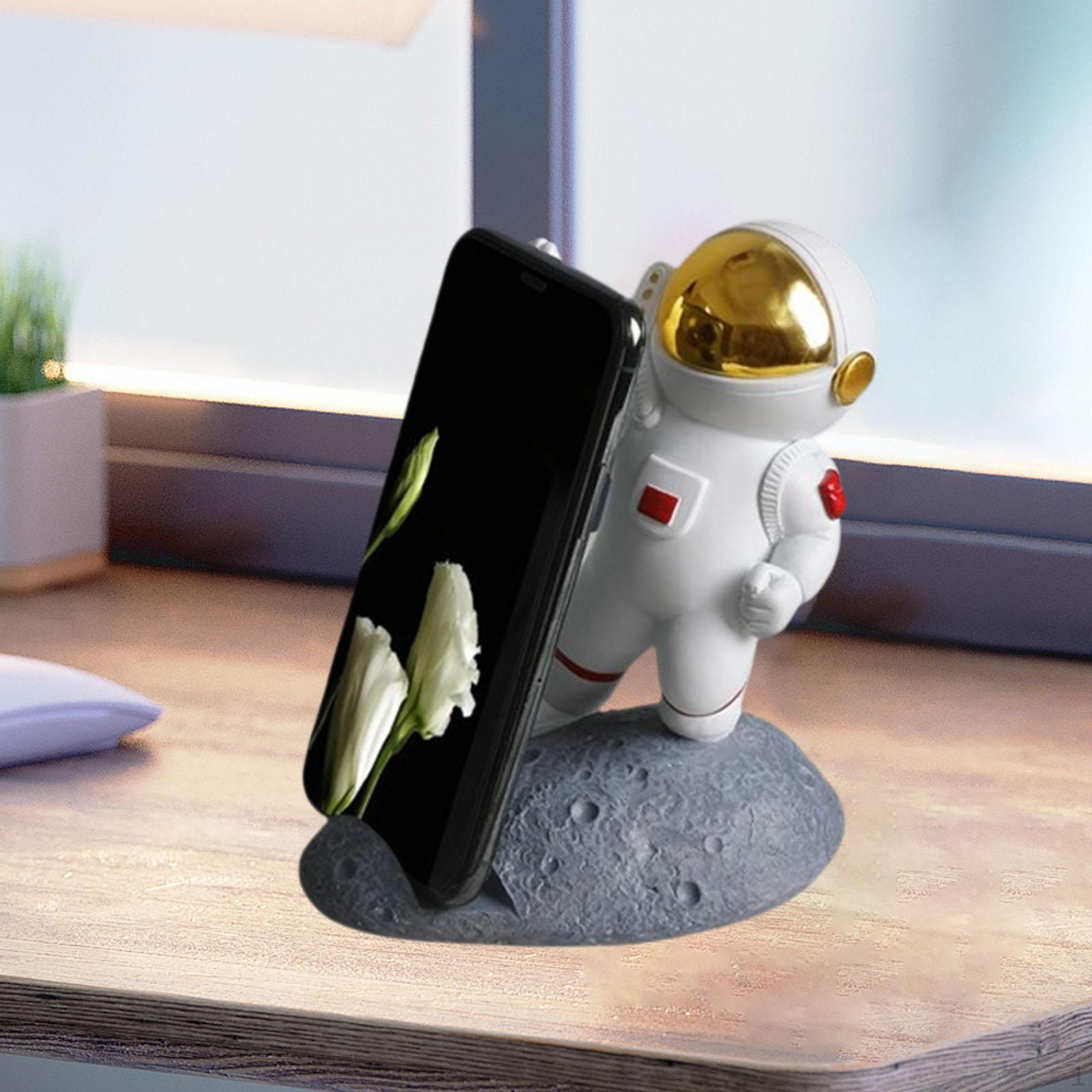 

Держатель для телефона астронавта, украшение, универсальная многофункциональная креативная статуэтка из смолы «Космический человек» золотой