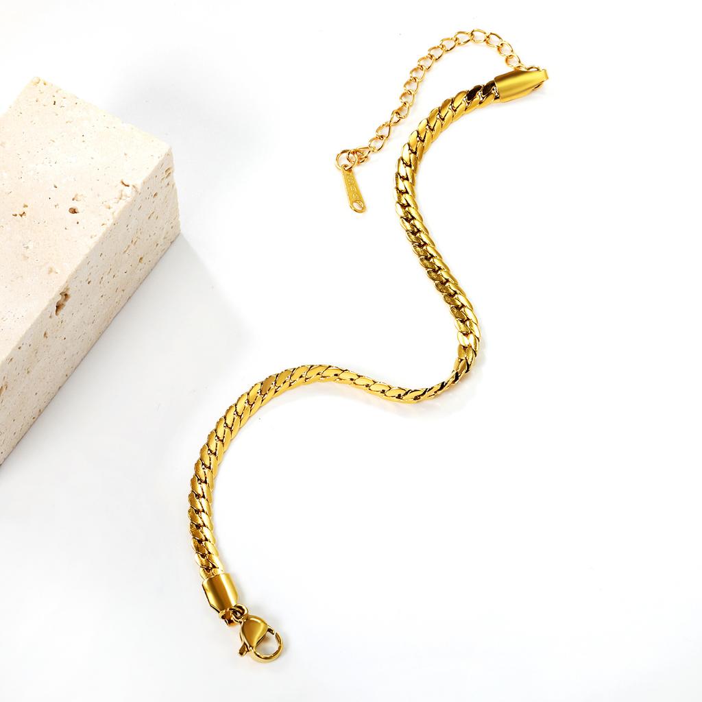 Jewelry Two-strand Woven Bracelet Fashion Personality Versatile Chain Stainless Steel Gold-plated Bracelet