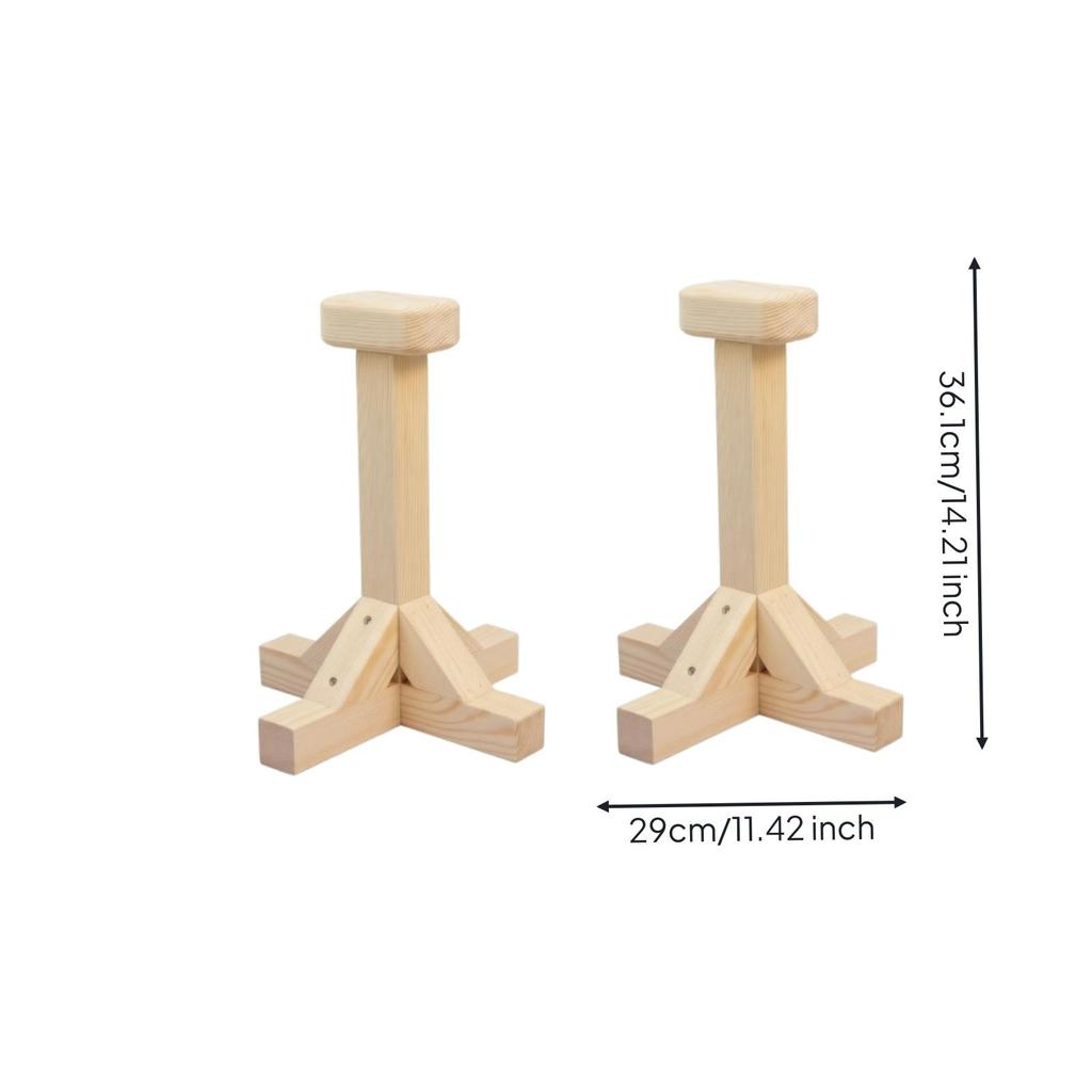 2 Pieces Handstand Stands Solid Wood Inversion Freestanding Wooden