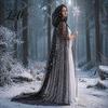 Elegant Stage Performance Cape Full Length Hooded Cloak for Women Star Moon Sheer Gothic Cosplay Robe Tulle Witch Halloween Costume Renaissance