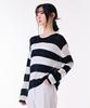 CHASECULT Women'S Striped Crop Long Sleeve Sweater-Dbrg5675D04